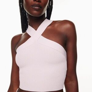 Zara Women's White Cross-Neck Crop Top